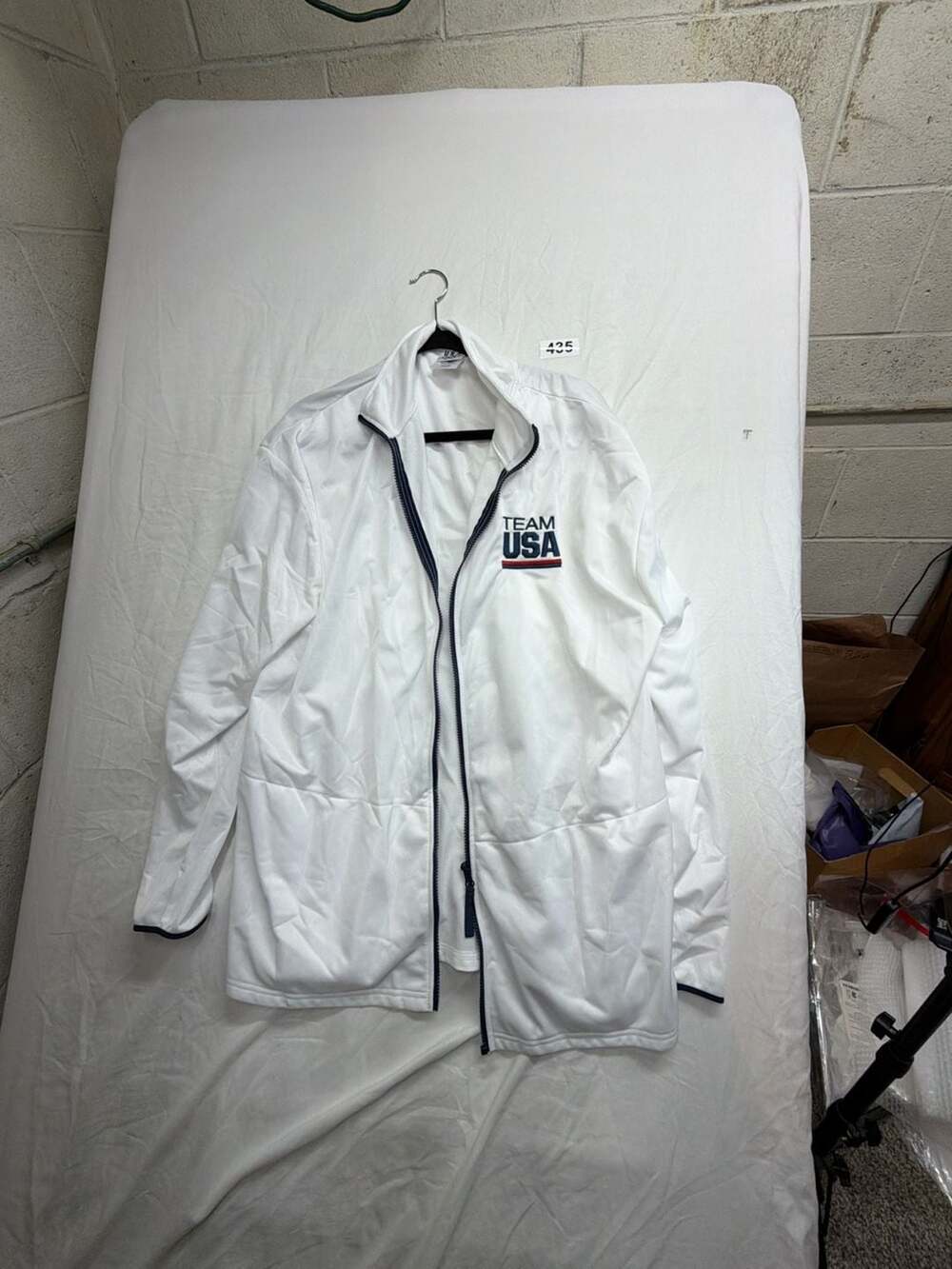 Team USA Track Jacket Size 2XLarge White Full Zip Warmup
